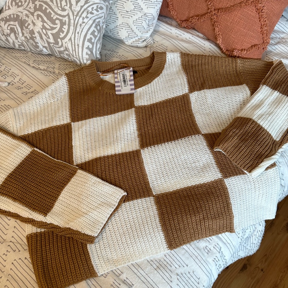 Checker Print Sweater